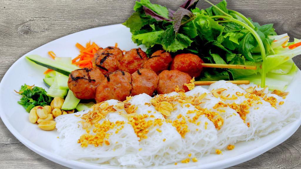 53. Banh Hoi Nem Nuong · Woven Rice Vermicelli with Broiled Pork Meatball