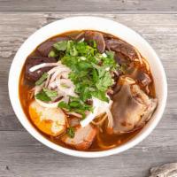 25. Bun Bo Hue · Spicy Beef Noodle Soup with Pork and Beef Slices, Vietnamese Ham & Blood Cake