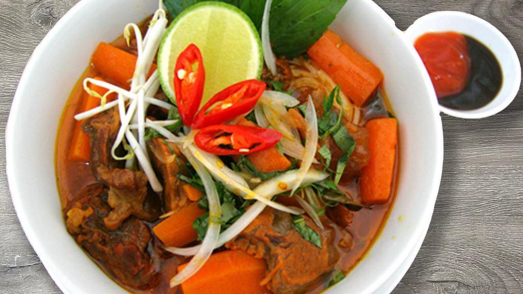 51b. Mi Bo Kho · Vietnamese-style tender beef stew with carrots; includes egg noodles.