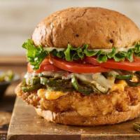 Colorado Crispy Chicken  · Crispy chicken breast, pepperjack cheese, melted cheddar cheese, grilled chiles, lettuce, to...