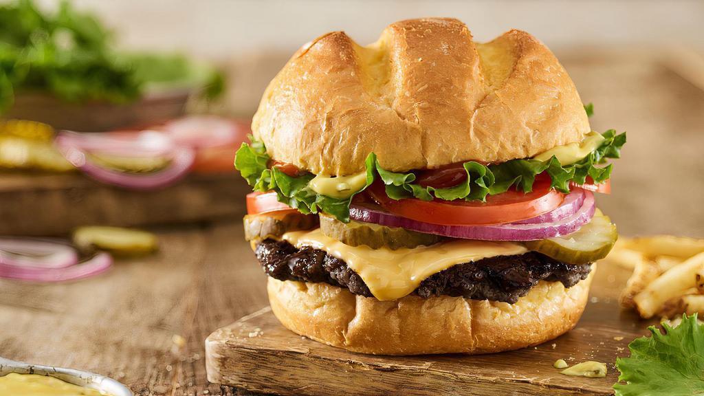 Classic Smash® Black Bean Burger · Black bean patty, American cheese, lettuce, tomatoes, red onions, pickles, Smash Sauce®, ketchup, toasted bun