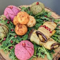 Pkhali · Assortment of beets and spinach pkhali, individually mixed with walnuts, garlic and herbs, a...