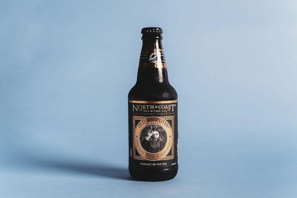 North Coast Rasputin Stout · Russian imperial stout with a rich, intense brew and big complex flavors and a warming finish.