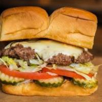 Cheeseburger · White American cheese, pickles, lettuce, tomato, onion, and secret sauce. Served on King's H...