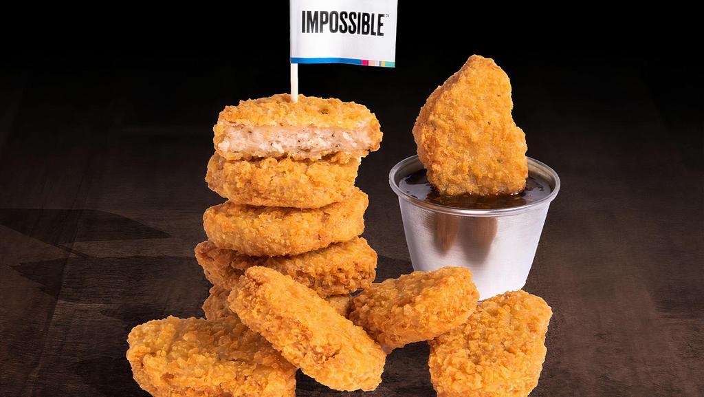 10 PIECE IMPOSSIBLE™ CHICKEN NUGGETS · 10 Crispy fried Impossible™ chicken nuggets; served with choice of dipping sauce