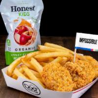 KID'S IMPOSSIBLE™ NUGGET MEAL · 4 Impossible™ chicken nuggets with fries or tater tots and a choice of drink.