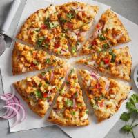 Chicken Tikka · White Sauce, Cheese, Diced Tomatoes, Red Onions, Chicken Tikka, Green Onions and Fresh Cilan...