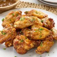 Wings For 4 · Served with: (ONLY FOR WINGS & CHICKEN FRIED RICE FAMILY MEAL). - 4 House salad. - 2 Edamame...