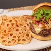 Imperial Burger · 100% all American 1/2 lb. Premium Angus Beef. Topped with Bacon, Gruyere cheese, arugula, an...