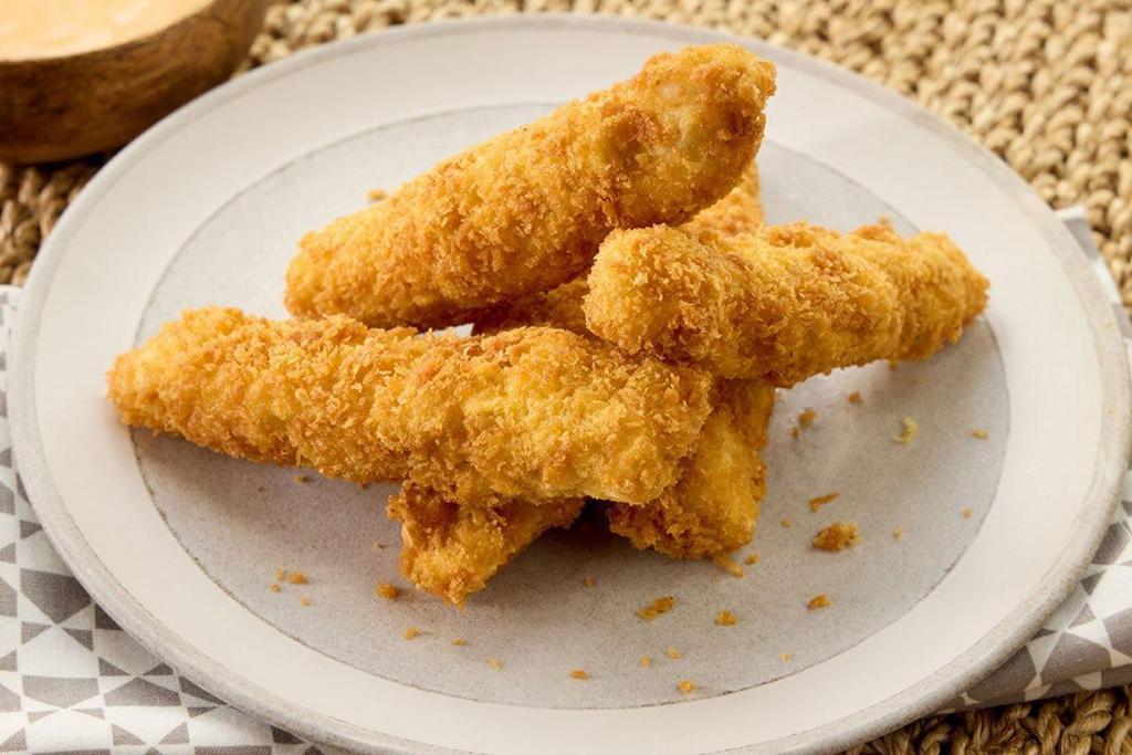 Chicken Tenders · Choice of 1 sauce: . - Honey Mustard on the side. - Spicy Mayo on the side. - Spicy Sauce on side. - Black Pepper Teriyaki on the side. - Plain