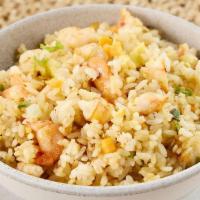 Shrimp Fried Rice  · Grilled shrimp, rice, egg and chopped vegetables.