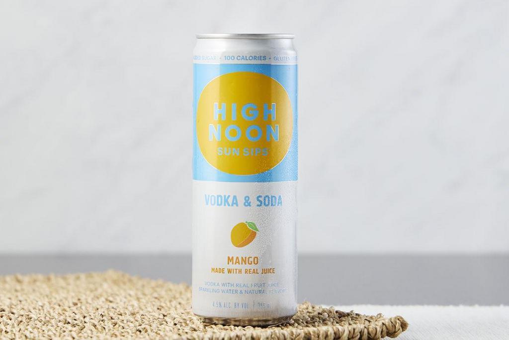 High Noon Hard Seltzer (Mango) 12Oz · Sunny, bright and snappy, this mango sparkles on the tongue like sunlight on the sea. Perfect for Summer Fridays!