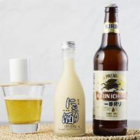 Nigori Bomber · Large Japanese beer & Sho Chiku Bai Nigori Creme de Sake 300ml