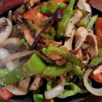 Fajitas Chicken · With vegetables, green bell peppers, onion and tomatoes.