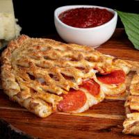 Golden Gate · Signature crust, red tomato sauce, mozzarella, parmesan, italian 3 cheese, garlic Parmesan s...