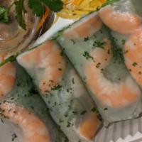 2. Fresh Spring Rolls · Gluten-free. Vegetarian rolls available. Pork, shrimp, bean sprouts, mint leaves, served w/ ...