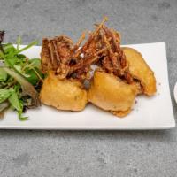 1. Crispy Soft Shell Crabs w/Aioli · Soft Shell crabs, quickly fried, served w/ chili aioli & mixed green salad.