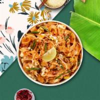 Pad Thai · Famous Thai rice noodles stir fried with your choice of meat, tofu, egg, bean sprouts, and c...