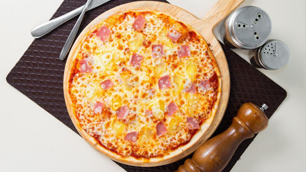 Hawaiian Pizza · Canadian bacon and fresh pineapple.