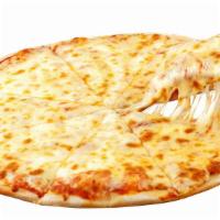 Classic Cheese Pizza · Fresh oven-baked cheese pizza with customer's choice of add-ons.