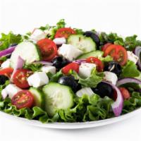 Greek Salad · Contains Bell Peppers, Tomatoes, Red Onions, Kalamata Olives, Feta Cheese, and Balsamic Vina...