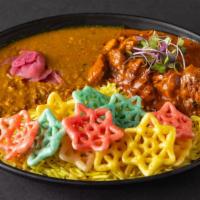 Ghee Makhni Butter Bowl · Mildly spiced butter masala with choice of protein, rice, chana garbanzo masala, and a side ...