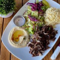 Meat Gyros Plate: Lamb & Beef · Slow cooked, thinly sliced,marinated lamb and beef.