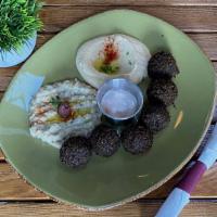 Falafel Plate · Served with hummus and babaghanoush only. deep fried garbanzo bean balls with hummus,babagha...