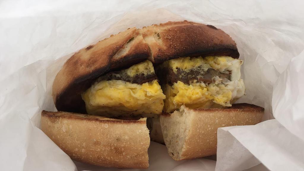 Egg, Sausage, and Cheese · Scramble egg, Sausage, Salt,Pepper & Cheese.