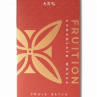 Fruition Dominican Hispaniola Dark 68% · THIS LIGHTLY ROASTED DARK CHOCOLATE, MADE FROM A BLEND OF DOMINICAN-ORIGIN COCOA BEANS, IS B...