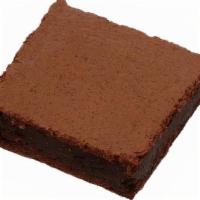 Fudge Brownie · dense and rich valrhona dark chocolate brownie with a dense, gooey cake hidden beneath a lig...