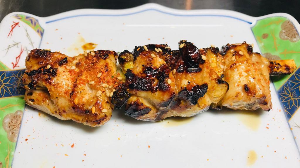 Chicken Yakitori - 1 Skewer · Grilled chicken skewer, homemade BBQ sauce, serve shichimi spicy chili