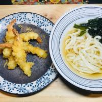 Prawn Tempura Udon · 5 pcs tempura shrimps and udon noodle soup