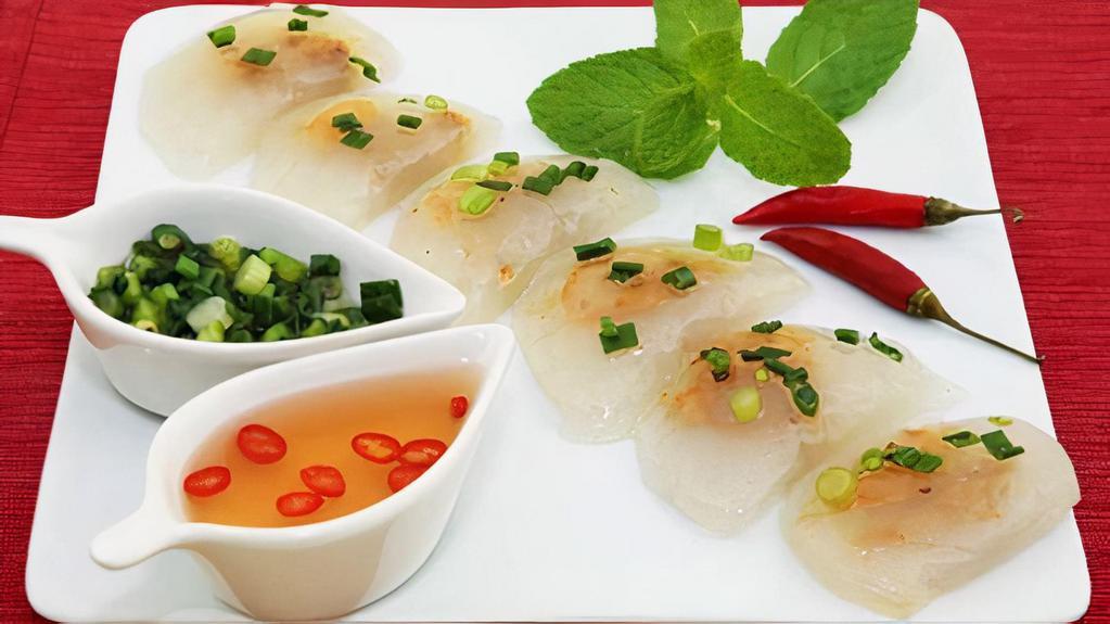 Banh Bot Loc (5 pcs) · Clear & chewy tapioca dumplings with shrimp & pork filling.