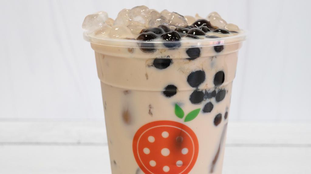 Panda Milk Tea · Classic milk tea with agar Boba and Boba.