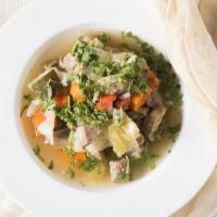 Caldo de Res · Homemade beef soup that consist of beef cubes and
an array of delicious vegetables. Served w...