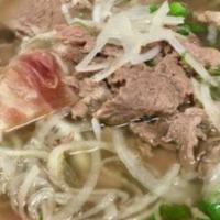 2. Pho nation combo #2  |  Pho dac biet #2 · rare steak, well done flanks, briskets, tripes.