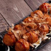 Takoyaki (10pc) · Traditionally considered Japanese street food. Little leg of octopus, battered and fried int...