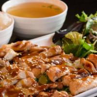 Chicken Teriyaki · Served with salad or soup and white rice or brown rice.