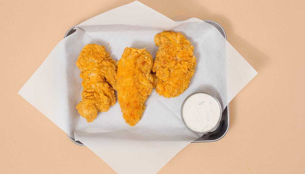 Original Tenders · Three crispy fried chicken tenders with your choice of dipping sauce.