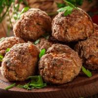 Meatballs · Seasoned, ground beef meatballs in a marinara sauce.