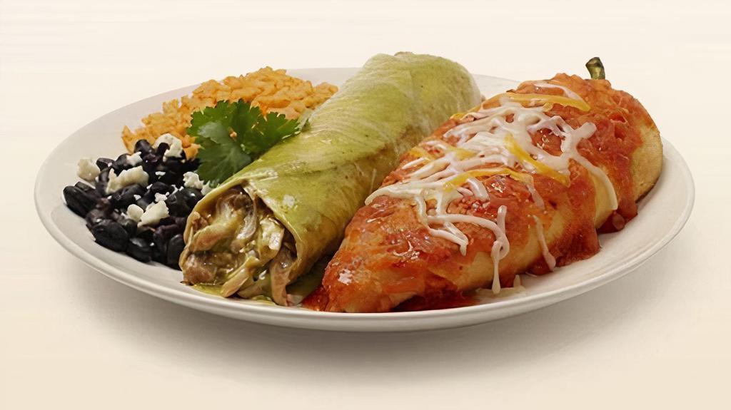 Combo Two Item Dinner (Enchilada, Chile Relleno or Taco) · Dinner meal with our choice of any 2 items served with beans & rice.