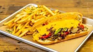 Frisco Philly · Thin Sliced Beef with Cheese, Onions, Peppers, and Mushrooms