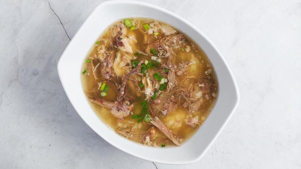 Beef Bone Soup (GF) · Bowl of heartwarming Oxtail soup. We cannot make substitutions.