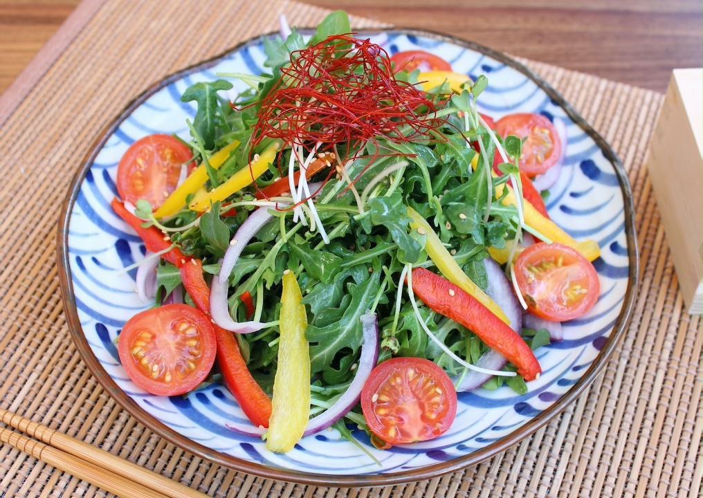 **Large Salad** · Mizuna green and assorted vegetables Choose Your Dressing– Soy Sauce Base OR Japanese Plum Flavor