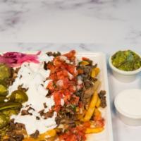 El Capitan Nachos · French fries, any meat, beans, melted jack cheese, sour cream, guacamole and salsa.