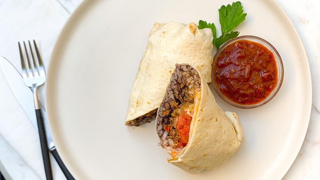 Regular Burrito · Any meat, rice, beans and salsa.