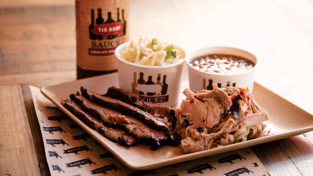 2 Meat Combo · choose from (4) ribs, (6) wings, sliced brisket, pulled pork, 1/2 chicken, jalapeno cheddar sausage link, burnt ends (when available) - please no double orders of ribs or burnt ends on combo plates