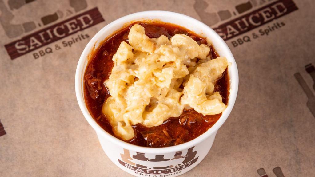 Chili Mac - Cup · take our mac n cheese and top it with brisket chili... chili mac, yeah pretty ridiculous!