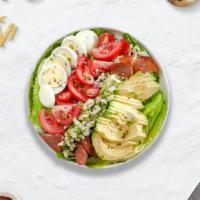 Very Veggie Cobb Salad · (Vegetarian) Romaine hearts, blue cheese, avocado, and tomato. Served with a side of vinaigr...